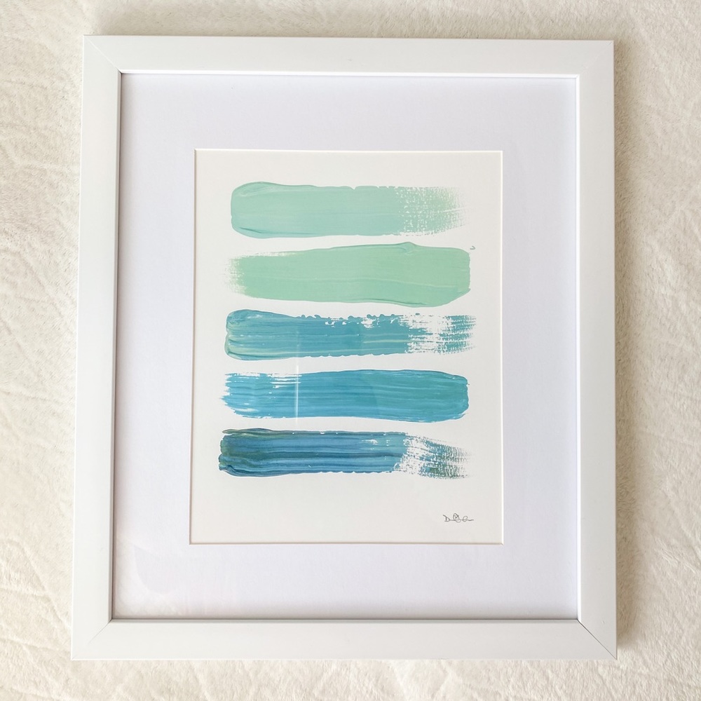 Blue Painting in Frame (12.8in x 14.8in)